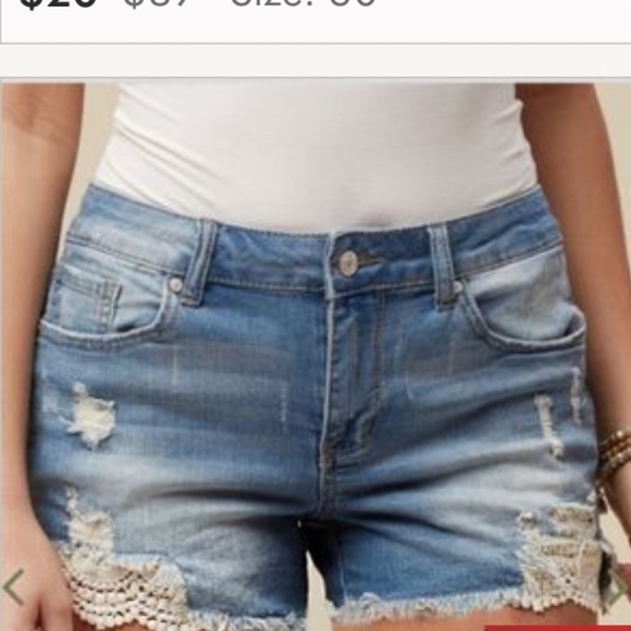 Alter’d State Denim Shorts Destructed Crochet 25 - Picture 16 of 16